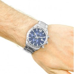 Sport Chrono Acier Inox Bleu Homme