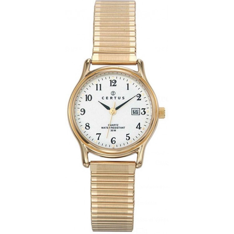 CERTUS Montre Femme 630714 Bracelet Extensible Doré & Blanc