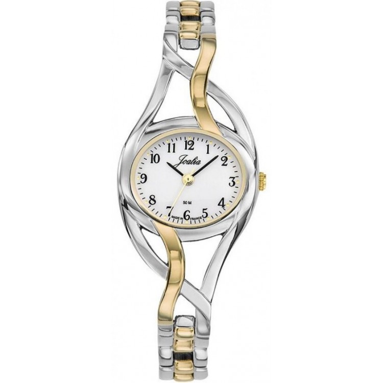 JOALIA Montre Femme 634007 Acier Bicolore & Blanc