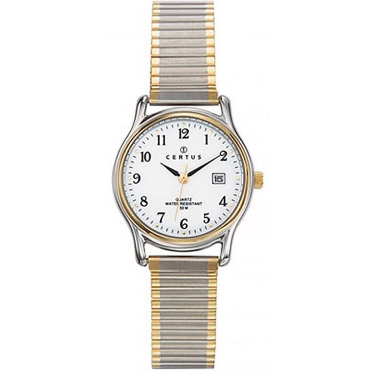 CERTUS Montre Femme 642318 Bracelet Extensible Bicolore & Blanc
