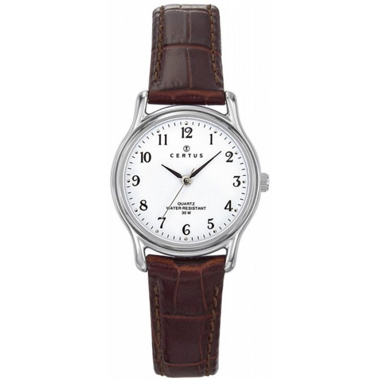 CERTUS Montre Femme 644279 Cuir Marron & Blanc