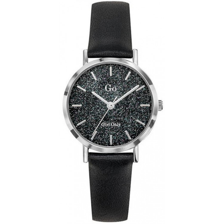GIRL ONLY Montre Femme 699900 Cuir Noir & Argenté
