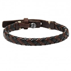 Bracelet Homme FOSSIL JF02307040 En Acier Inoxydable Argenté - Taille 18.5 Cm - Neuf Avec étiquettes